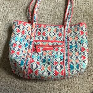 Vera Bradley Small Tote w/Zippered Closure, 2 Front Pockets, 6 Interior Pockets